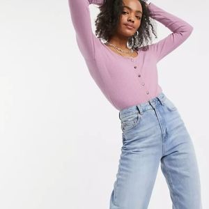 Asos Monki Queen Cotton Button Down Cardi Shirt in Pink 🆕️